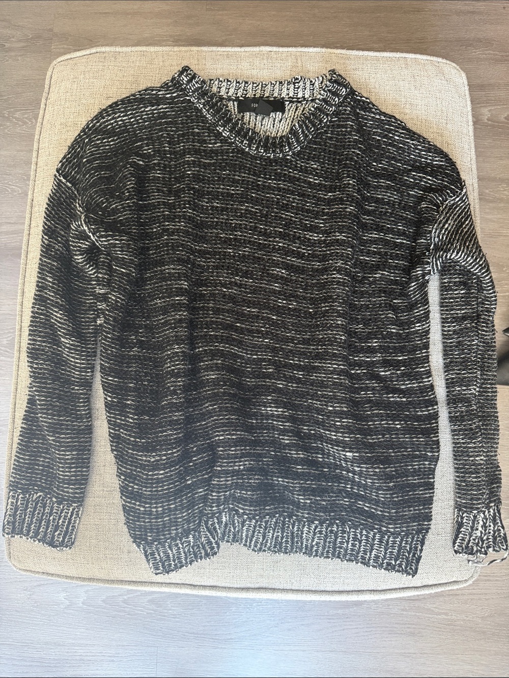 Forever 21 Black & White Marled Crewneck Sweater